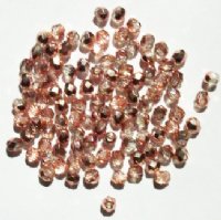 100 4mm Faceted Crystal Copper Capri Beads